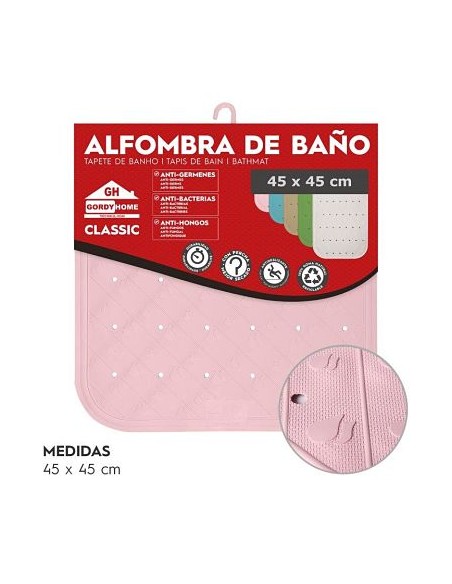 ALFOMBRA DE BAÑO 45x45 CM ROSA