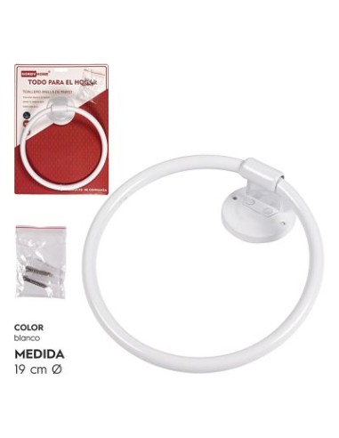 TOALLERO ANILLA DE PARED BLANCA