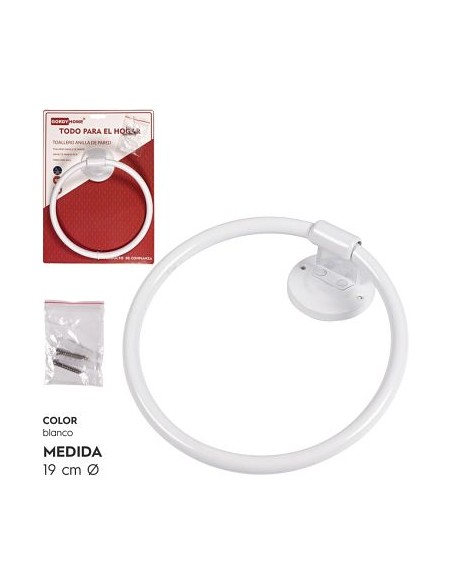 TOALLERO ANILLA DE PARED BLANCA