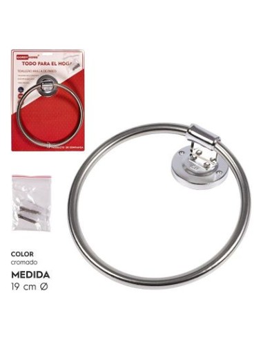 TOALLERO ANILLA DE PARED CROMADA