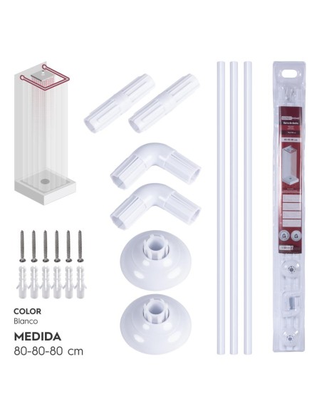 BARRA DE CORTINA 80x80x80 CM BLANCO