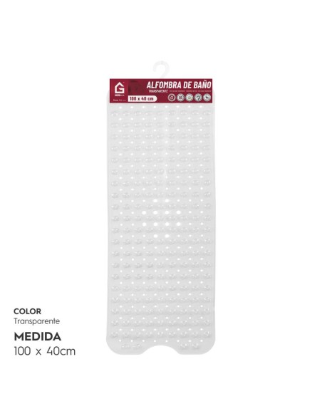 ALFOMBRA BAÑO 100x40 TRANSPARENTE CLARO