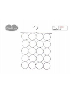 PERCHA PARA BUFANDA 20 ANILLAS BLANCA