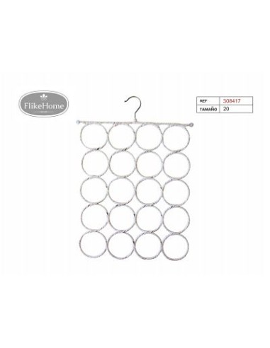 PERCHA PARA BUFANDA 20 ANILLAS BLANCA