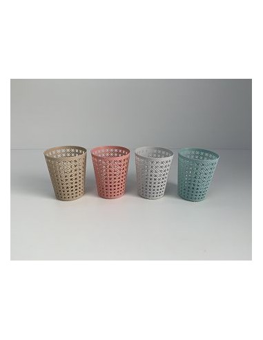 PAPELERA PVC 10.3X7.5X12.5CM 4COL.