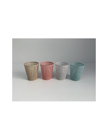 PAPELERA PVC 10.3X7.5X12.5CM 4COL.