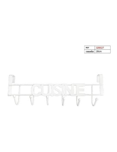PERCHA PUERTA C/6 GANCHOS METAL