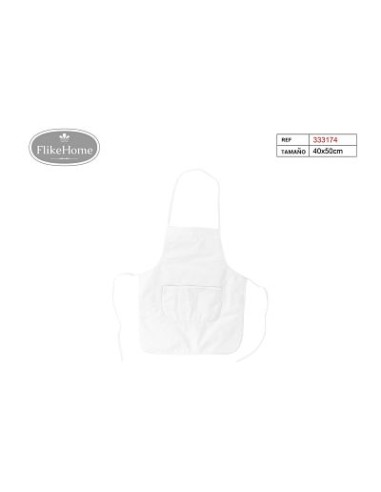 DELANTAL NINO 40X50CM BLANCO