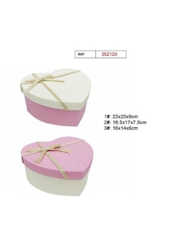 SET 3 CAJAS REGALO 22X20X9CM 2COL.