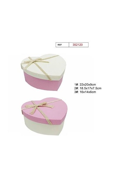 SET 3 CAJAS REGALO 22X20X9CM 2COL.