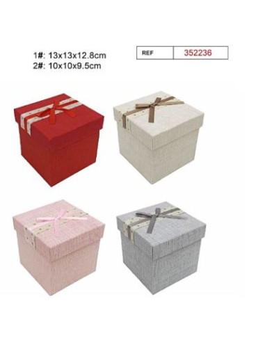 SET 2 CAJAS REGALO 13X13X12.8CM 4COL.
