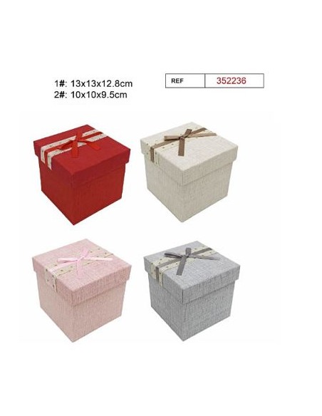 SET 2 CAJAS REGALO 13X13X12.8CM 4COL.