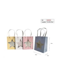 BOLSA PARA REGALO 23X18X10CM 4COL.