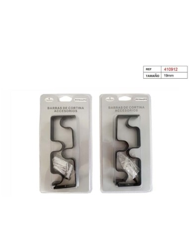 SOPORTE PARA BARRA DE CORTINA DOBLE 19MM 2PCS N.