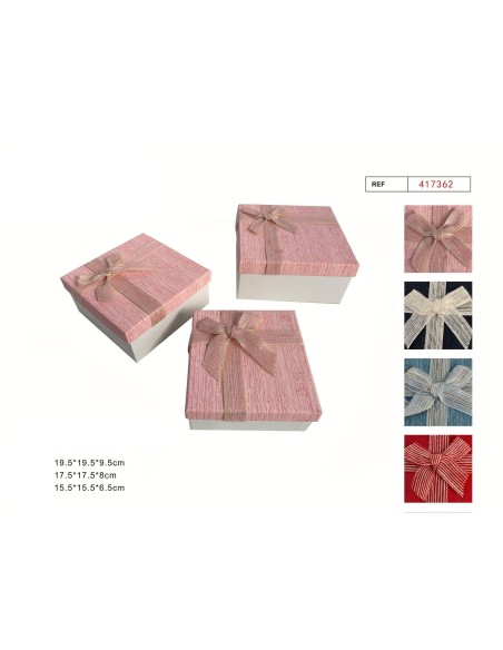SET 3 CAJAS REGALO 19.5*19.5*9.5CM