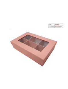CAJA C/6 ESPACIOS 23X15.5X5.5 ROSA
