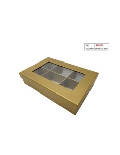 CAJA C/6 ESPACIOS 23X15.5X5.5 ORO