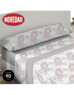 SABANAS 90CM GRIS  50%ALGODÓN "ROMBOS"