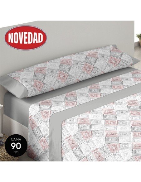 SABANAS 90CM GRIS  50%ALGODÓN "ROMBOS"