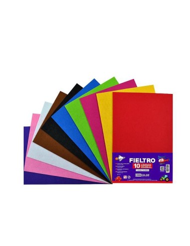 PAQUETE FIELTRO 20X30CM 10 COLORES SURTIDO