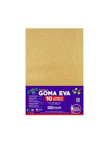 GOMA EVA ORO CLARO PURPURINA 40X60 10UDS