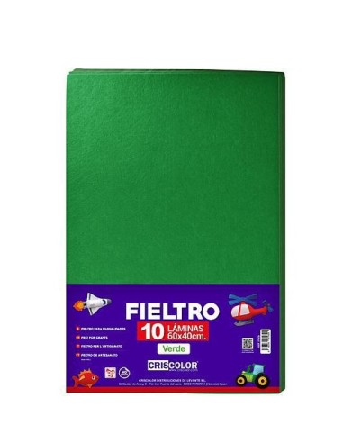 FIELTRO 40X60CM  VERDE 10UDS.