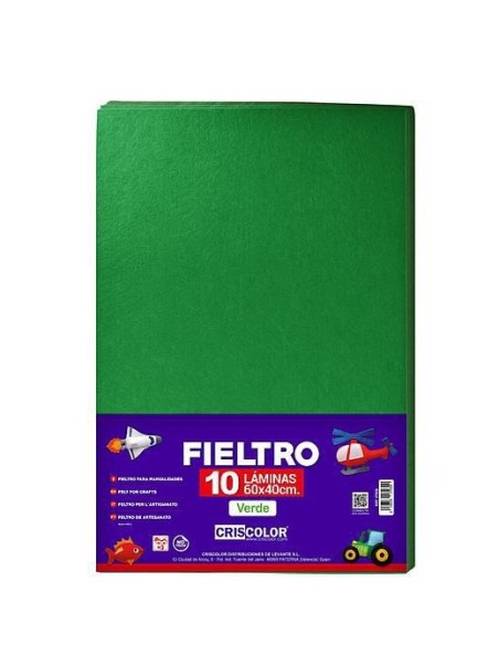 FIELTRO 40X60CM  VERDE 10UDS.