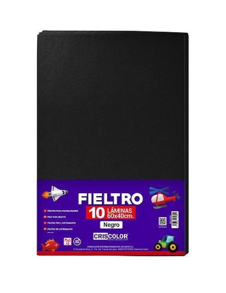 FIELTRO 40X60CM  NEGRO 10UDS.