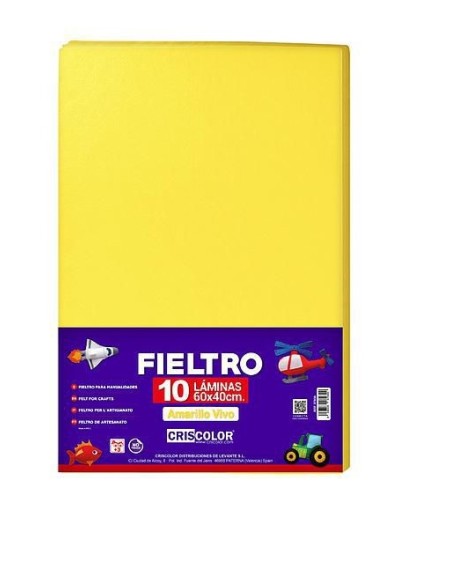 FIELTRO 40X60CM  AMARILLO VIVO 10UDS.