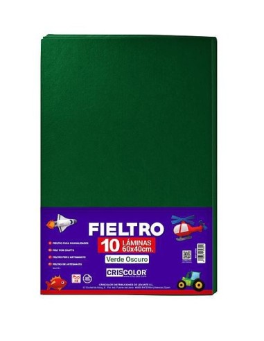 FIELTRO 40X60CM  VERDE OSCURO 10UDS.