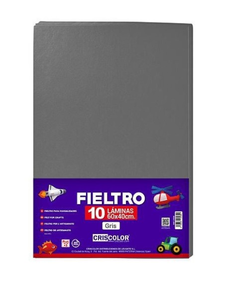 FIELTRO 40X60CM  GRIS 10UDS.
