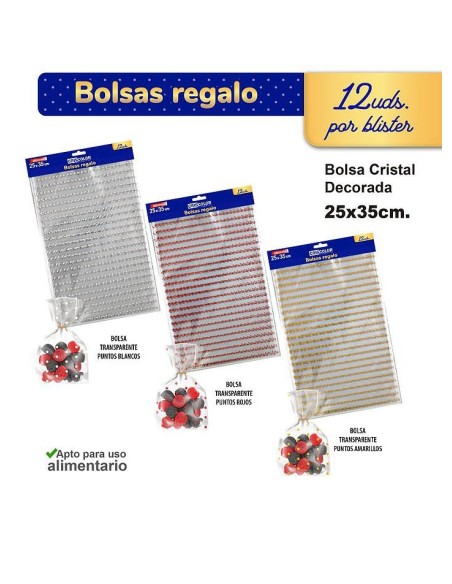BOLSA DECORADA 25X35CM 12UDS.