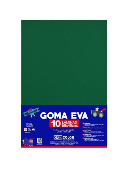 GOMA EVA VERDE OSCURO 40x60CM 10UDS.