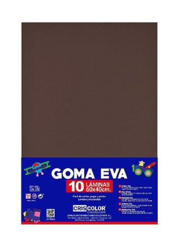 GOMA EVA MARRON OSCURO 40X60CM 10UDS
