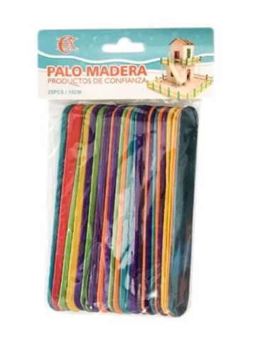 PALO MADERA 25PCS (12U) COLORES