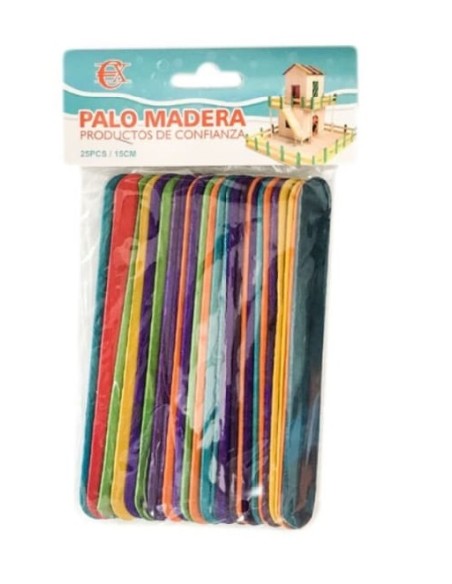 PALO MADERA 25PCS (12U) COLORES