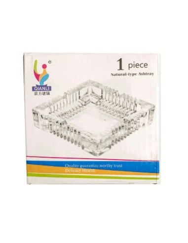 CENICERO CUADRADO CRISTAL