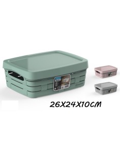 CESTO 26X24X10CM PEQUEÑA BAJA CON TAPA PASTEL SERIE