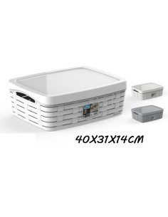 CESTO 40X31X14CM MEDIANA BAJA CON TAPA ELEGANT SERIE