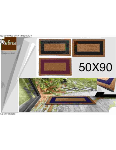 FELPUDO 50X90 COCO NATURAL CENEFA COLOR