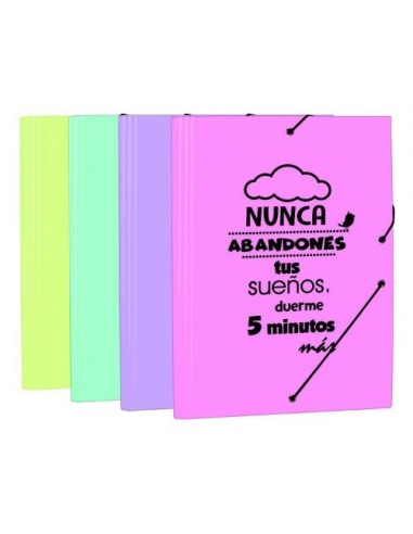 CARPETA GOMA Y SOLAPAS FRASES SURTIDAS