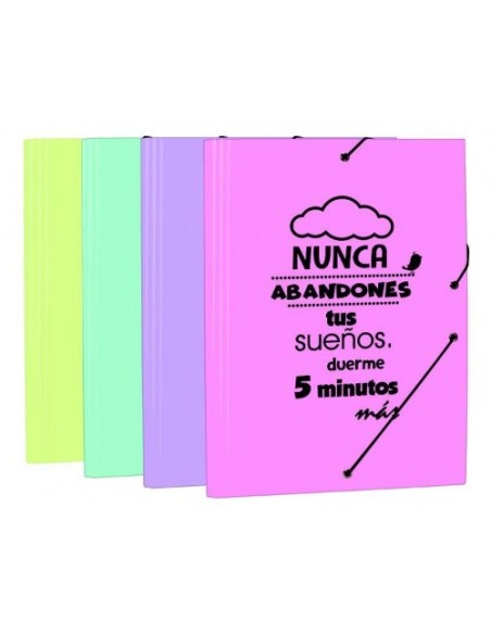 CARPETA GOMA Y SOLAPAS FRASES SURTIDAS