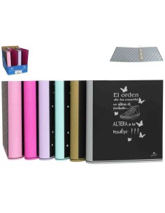 CARPETA 4 ANILLAS 40MM MIXTA FRASES SURTIDA