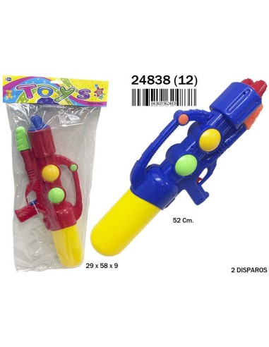 BOLSA PISTOLA AGUA AGARRE 52CM. 2 DISPAROS (12)(12)