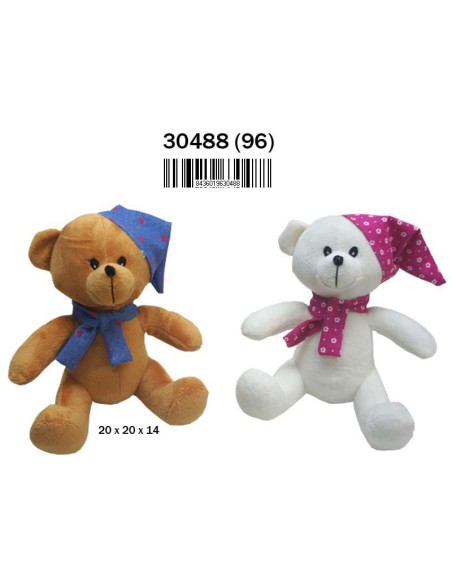 OSO C/ GORRO Y BUFANDA 2 COLORES SURTIDOS (12)(96)