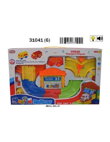 PISTA 21PCS VEHICULO LUZ Y SONIDO