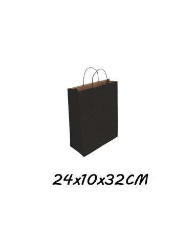 BOLSA KRAFT NEGRA S 24x10x32CM