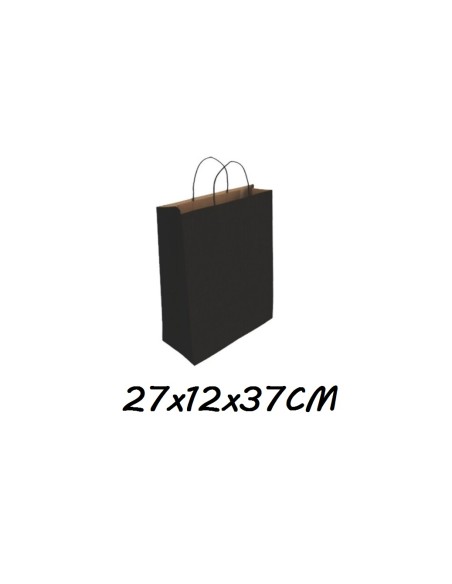 BOLSA KRAFT NEGRA M 27x12x37CM