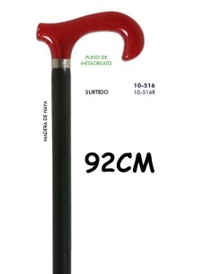 BASTON 92CM MADERA ROJO-NEGRO