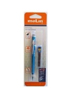 PORTAMINAS CON MINAS 0.7MM AZUL